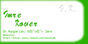 imre kover business card